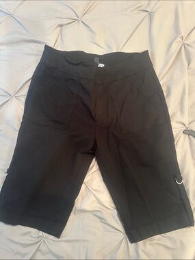 Bella Rose Closet Black Bermuda Shorts with Utility Pockets